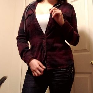 Red/purple and black flannel